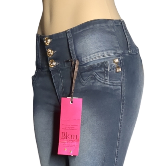 *NEW* Colombian Authentic Skinny Butt Lifter white Embroidery Jeans Si… - Picture 4 of 12